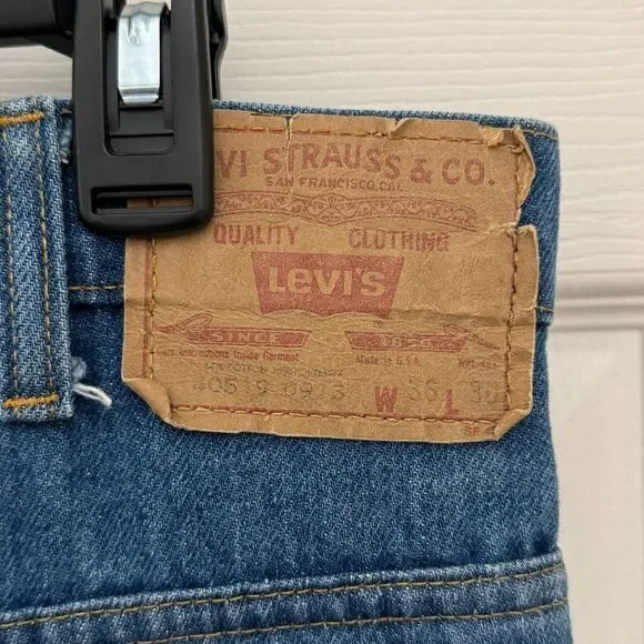 VINTAGE Orange Tab Levi’s 405 “Little E” Straight Leg Light Wash Size 32 - Picture 4 of 7